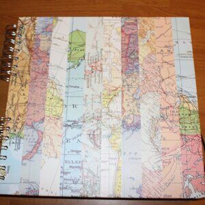 NWT Paperchase Square Map Print Scrapbook Travel Album Journal 10x10